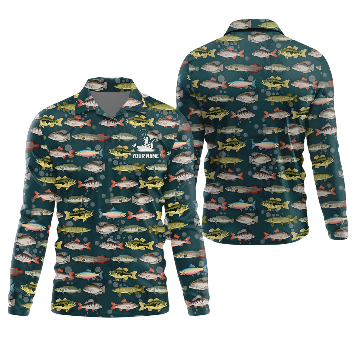 Personalized Freshwater Fish Fishing Shirt With Custom Name, Long Sleeve Fishing Shirt, Fishing Shirt For Men