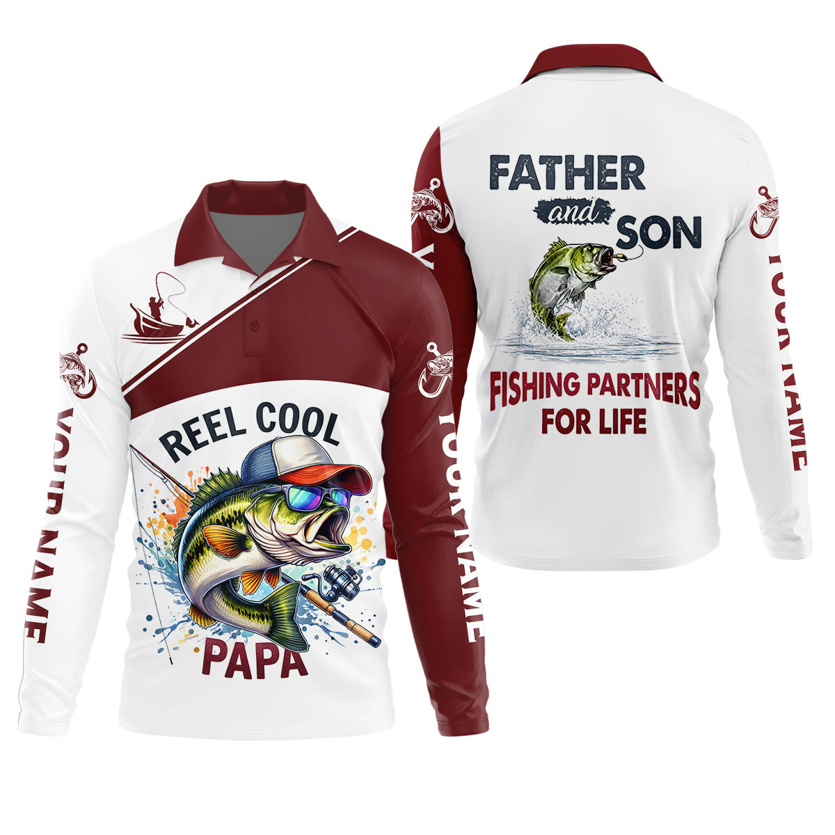 Reel Cool Papa Funny Fishing Shirt, Fishing UPF Shirts, Fishing Shirts For Men, Fishing Father's Day Gifts