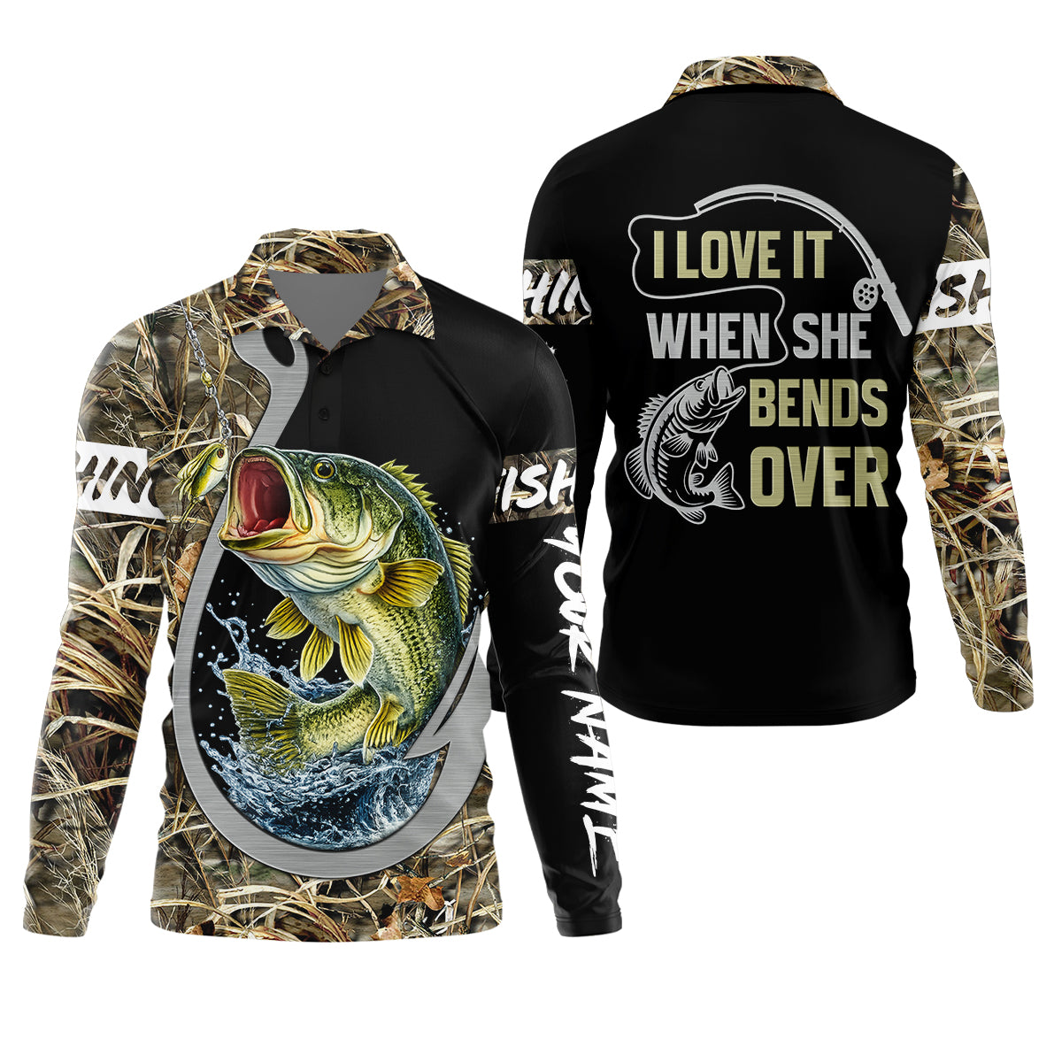 Love It When The Line Bends, Fishing UPF Shirts, Funny Fishing Shirt