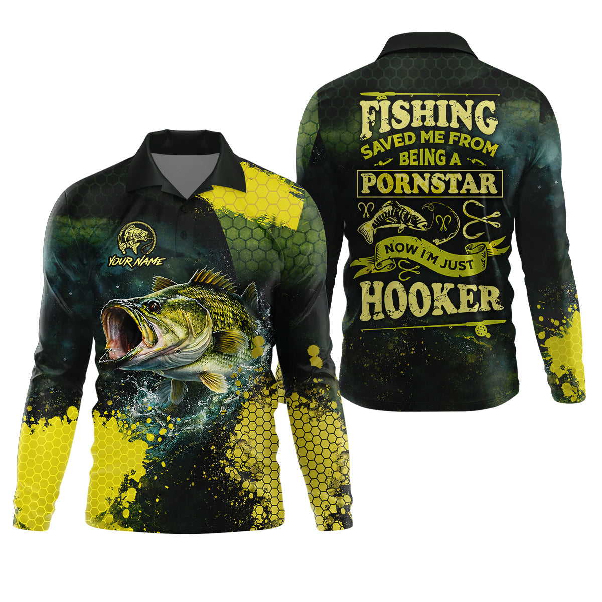 Fishing Saved Me From Being a Pornstar Bass Fishing UPF Shirt – Funny Fishing Shirt for Men