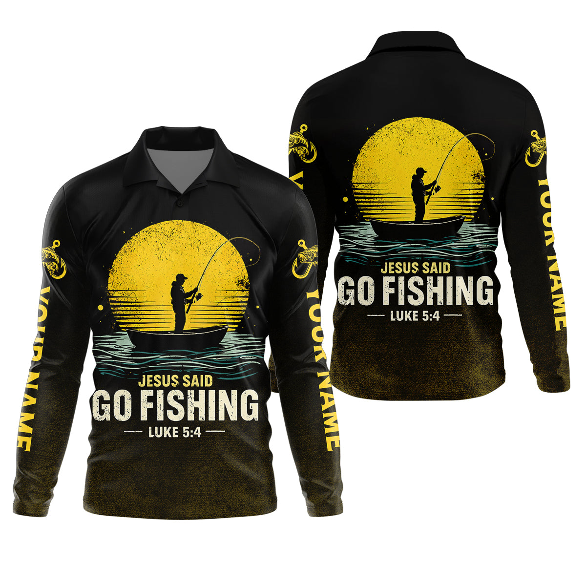 Jesus Said Go Fishing Bible Fishermen Christian Fishing UPF Shirts, Fishing Shirts For Men, Fisherman Gift