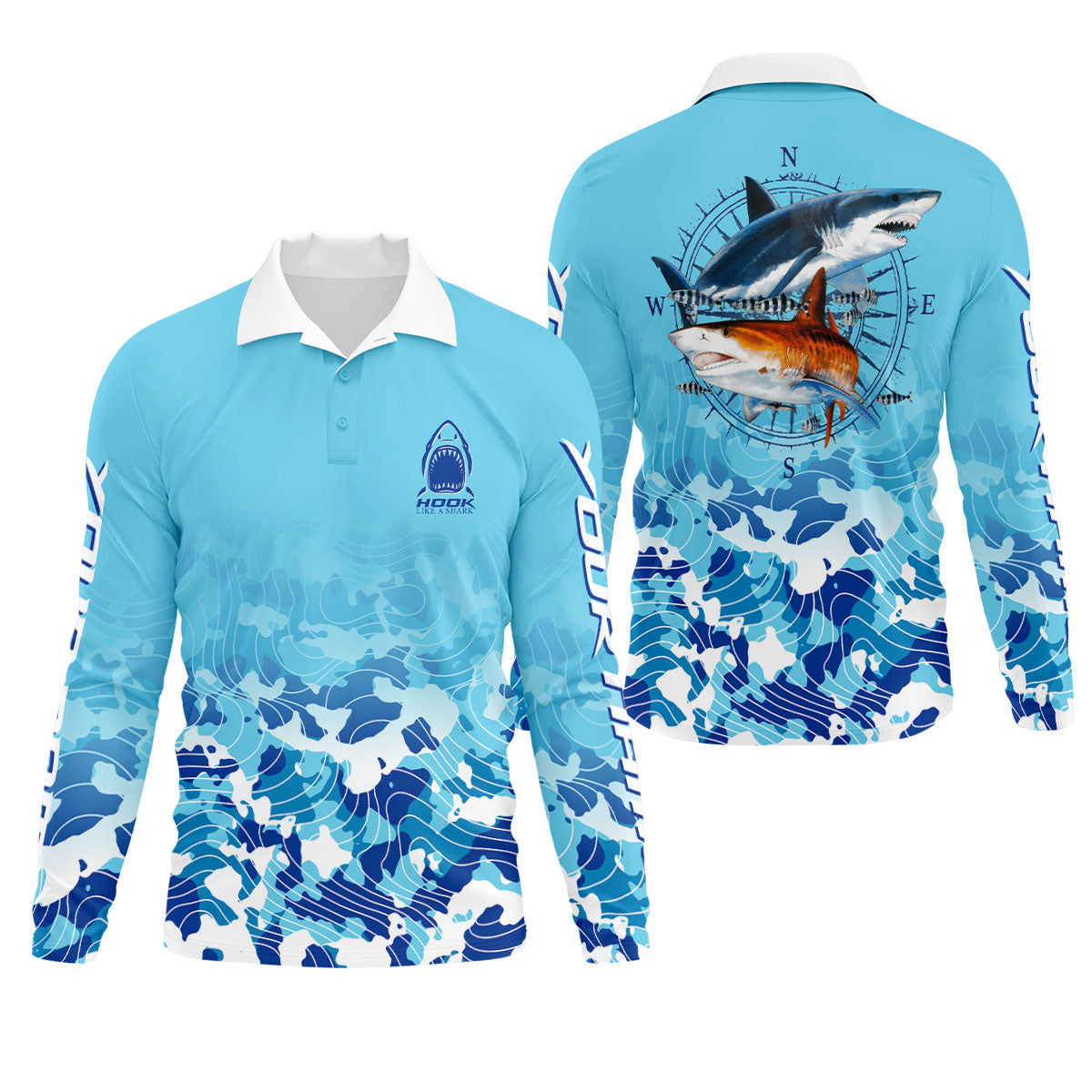 Custom Name Fishing Shirt for Men, Short Sleeve Saltwater Ocean Fishing Shirt, Fishing UPF Shirts
