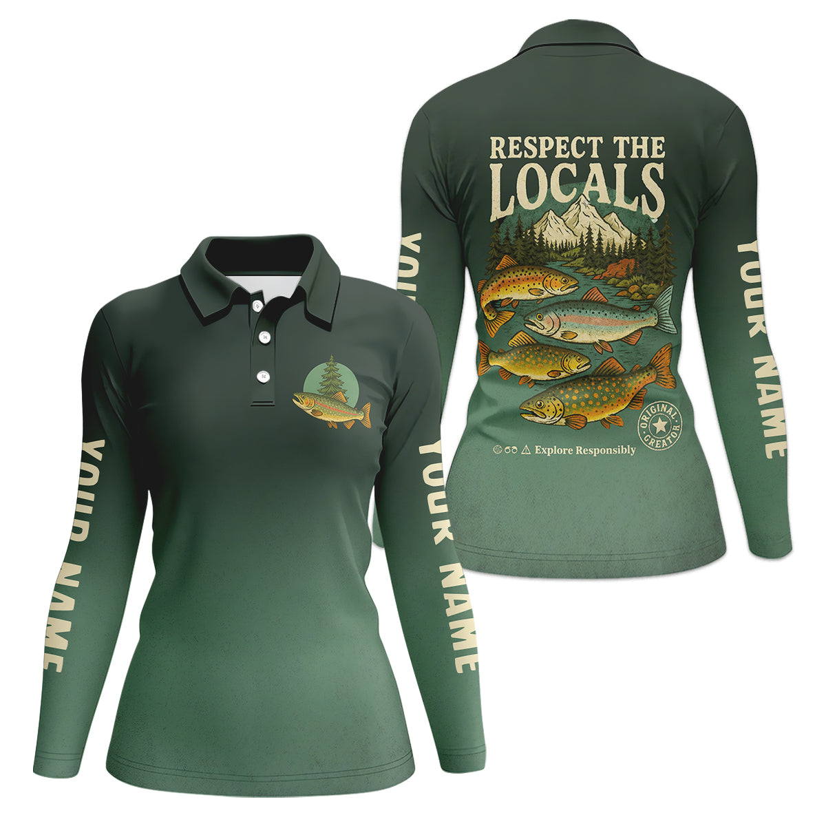 Respect The Locals Fishing UPF Shirts, Female Fishing Shirts, Fishing Shirt For Women