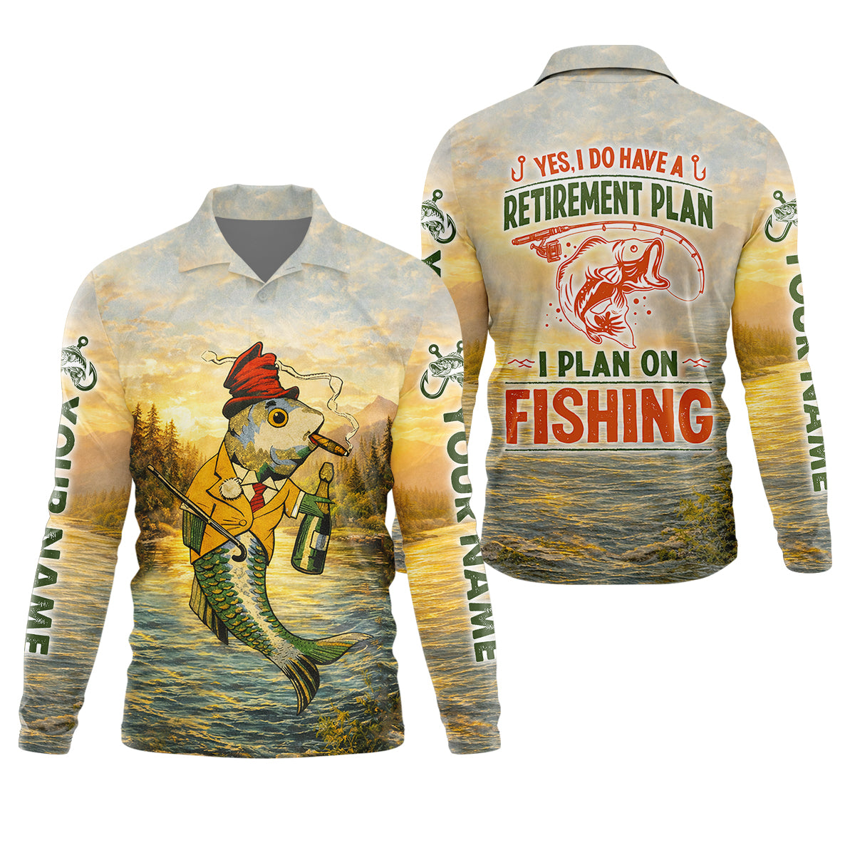 Yes I Do Have A Retirement Plan Fishing Shirt, Fishing UPF Shirts, Funny Fisherman Shirt