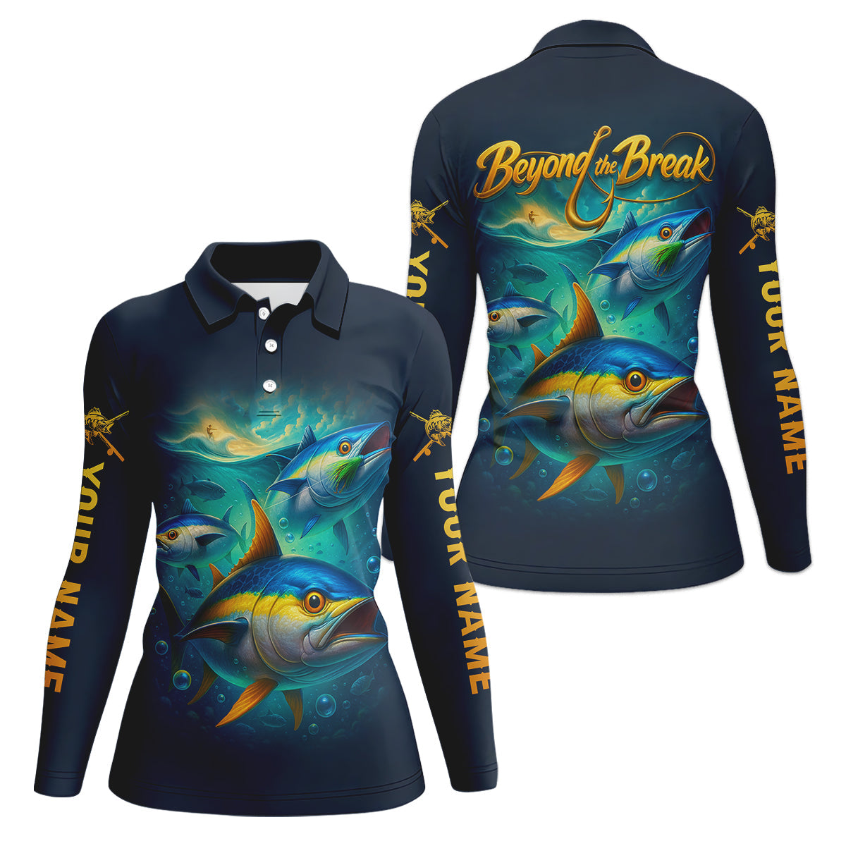 Beyond The Break Funny Fishing Shirt, Fishing UPF Shirts, SPF Long Sleeve Shirts Womens