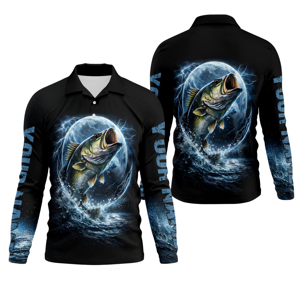 Night Bass Fishing UPF Shirts, Performance Fishing Shirts, Fishing Shirts For Men, Gift For Fisherman