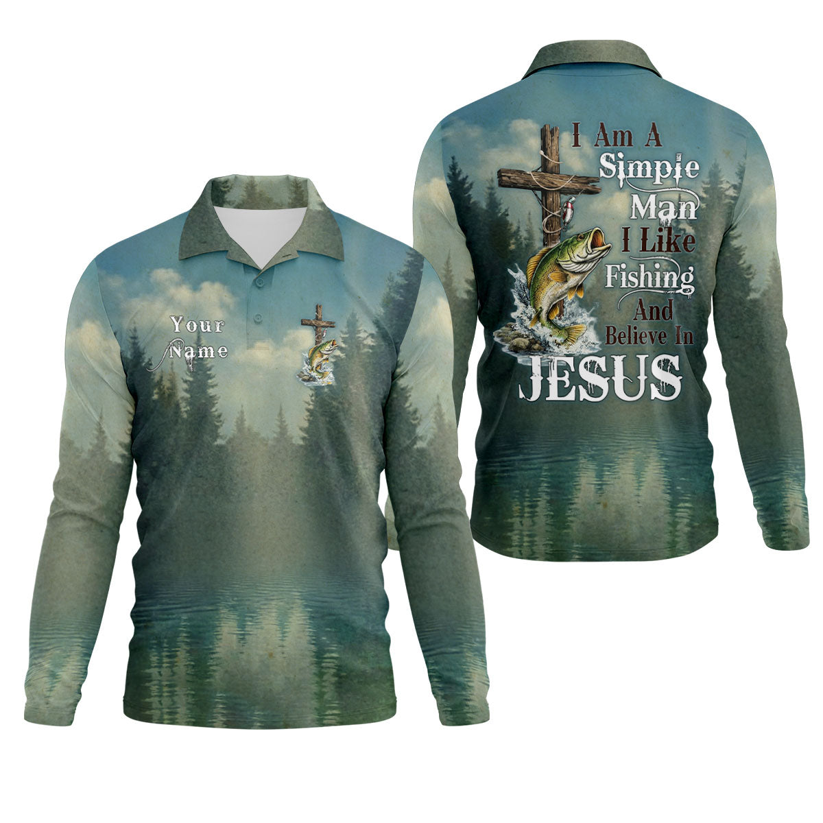 A Simple Man – Fishing Faith In Jesus Shirt, Fishing UPF Shirts, Funny Fishing Shirt