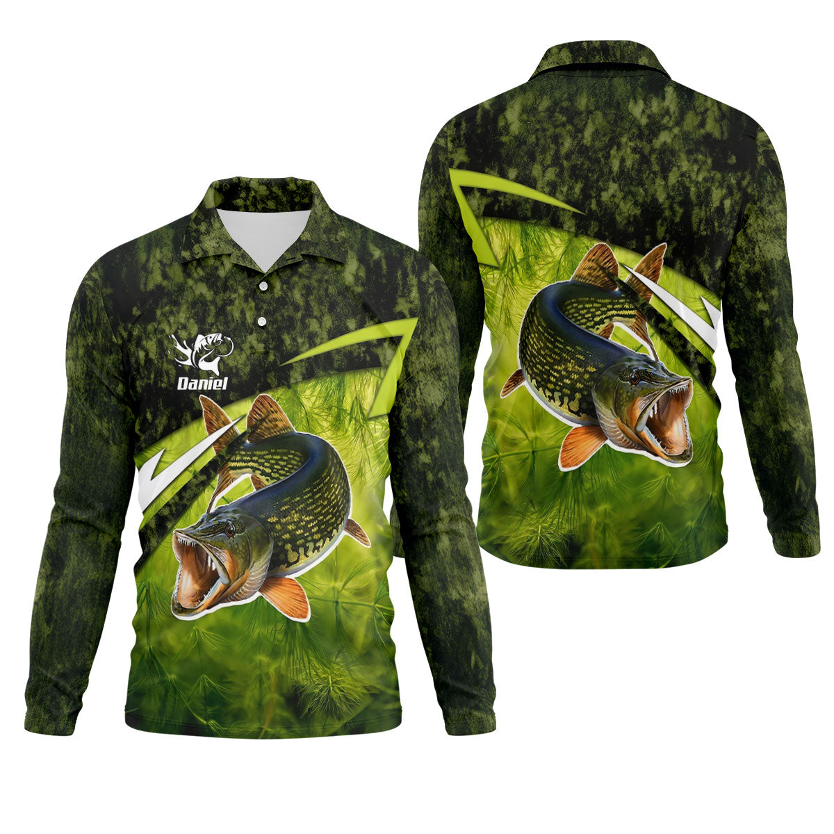 Carp Fish Olive Drab Fishing UPF Shirts, Performance Fishing Shirts, Carp Fishing Shirts For Men