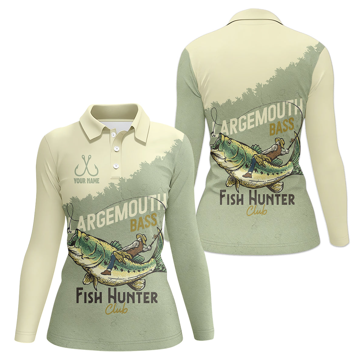 Largemouth Bass Fish Hunter Club Fishing UPF Shirts, Funny Fishing Shirt, Women Fishing Shirt