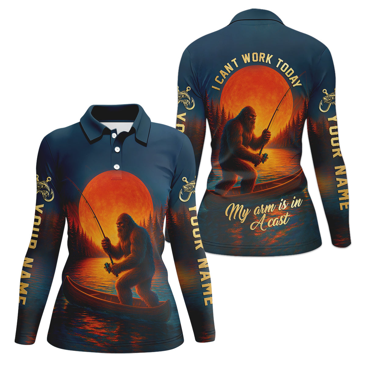 I Can't Work Today My Arm Is In A Cast Fishing UPF Shirts, Funny Fishing Shirt, Female Fishing Shirts