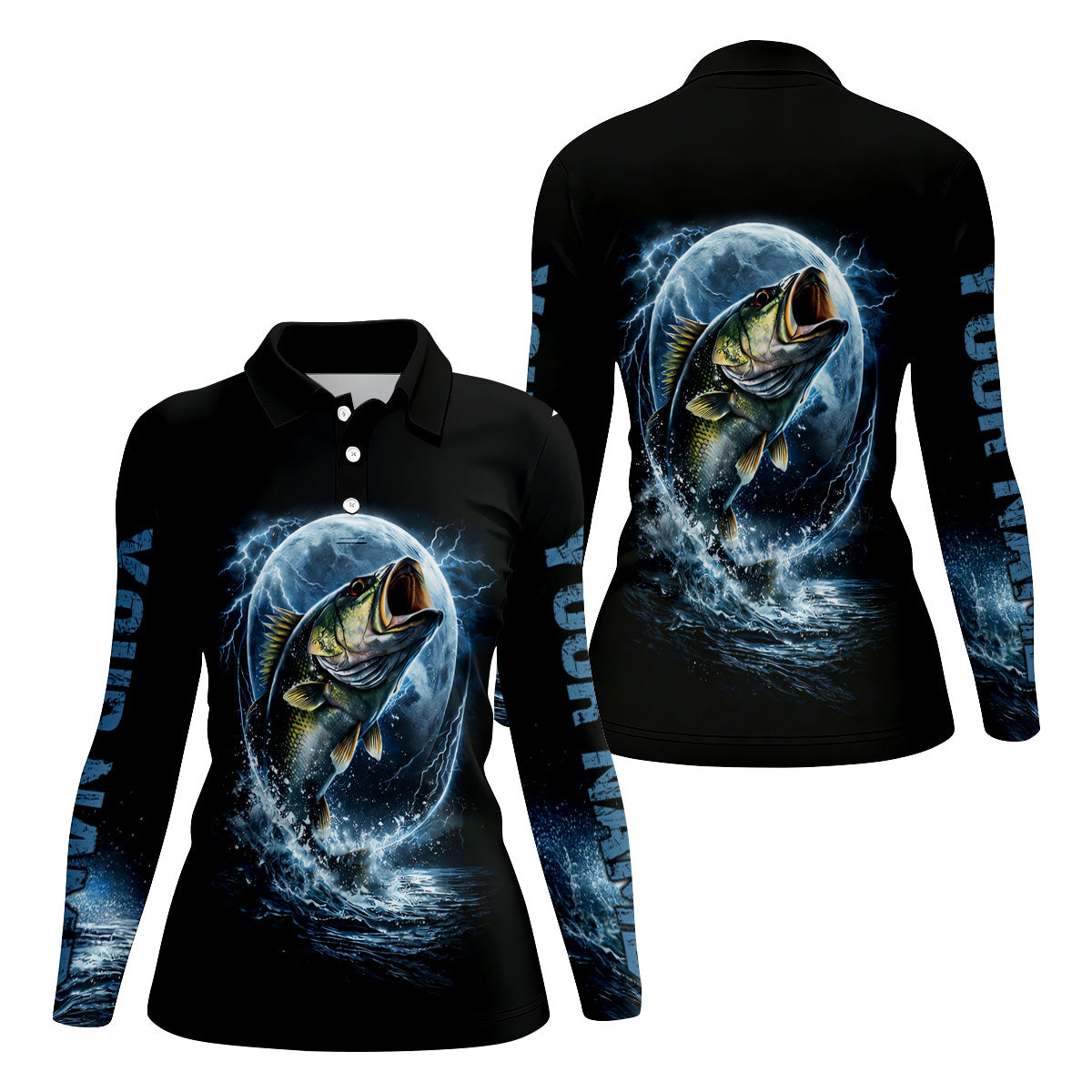 Night Bass Fishing UPF Shirts, Performance Fishing Shirts, Fishing Shirt For Women