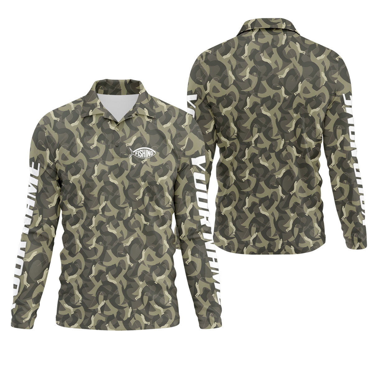Camo Fishing Shirt for Men, Long Sleeve UPF Performance Fishing Shirt, Outdoor Angler Shirt