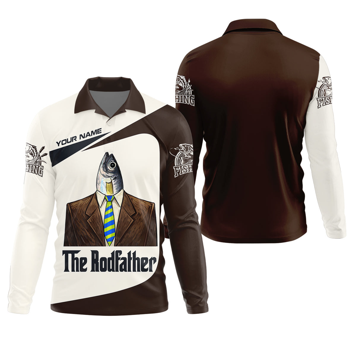 The Rodfather Fishing Shirt, Personalized Funny Angler, Mens Long Sleeve T shirts, Gift For Dad Fisherman