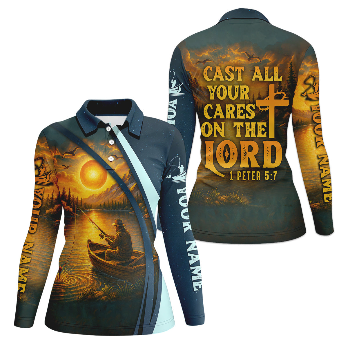 Cast All Your Cares On The Lord Christian Fishing Shirt For Women, Women SPF Shirt, Female Fishing Shirts
