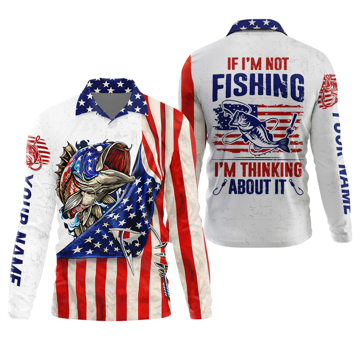 American Fishing Life – Always On My Mind UPF Fishing Shirt, Personalized Name