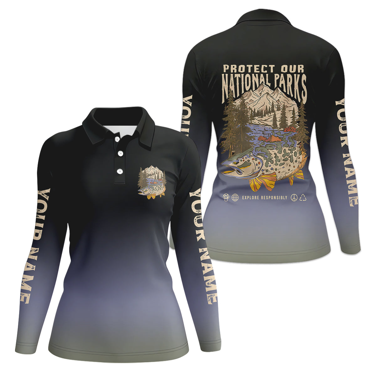Protect Our National Parks Fishing UPF Shirts, Female Fishing Shirts, Fishing Shirt For Women