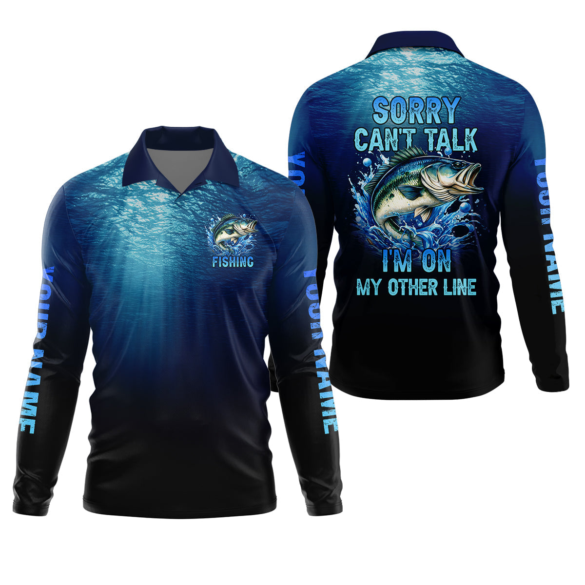 Sorry Can't Talk, Personalized Fishing Shirt, Fishing UPF Shirts, Mens SPF Shirt, Funny Fisherman Gift