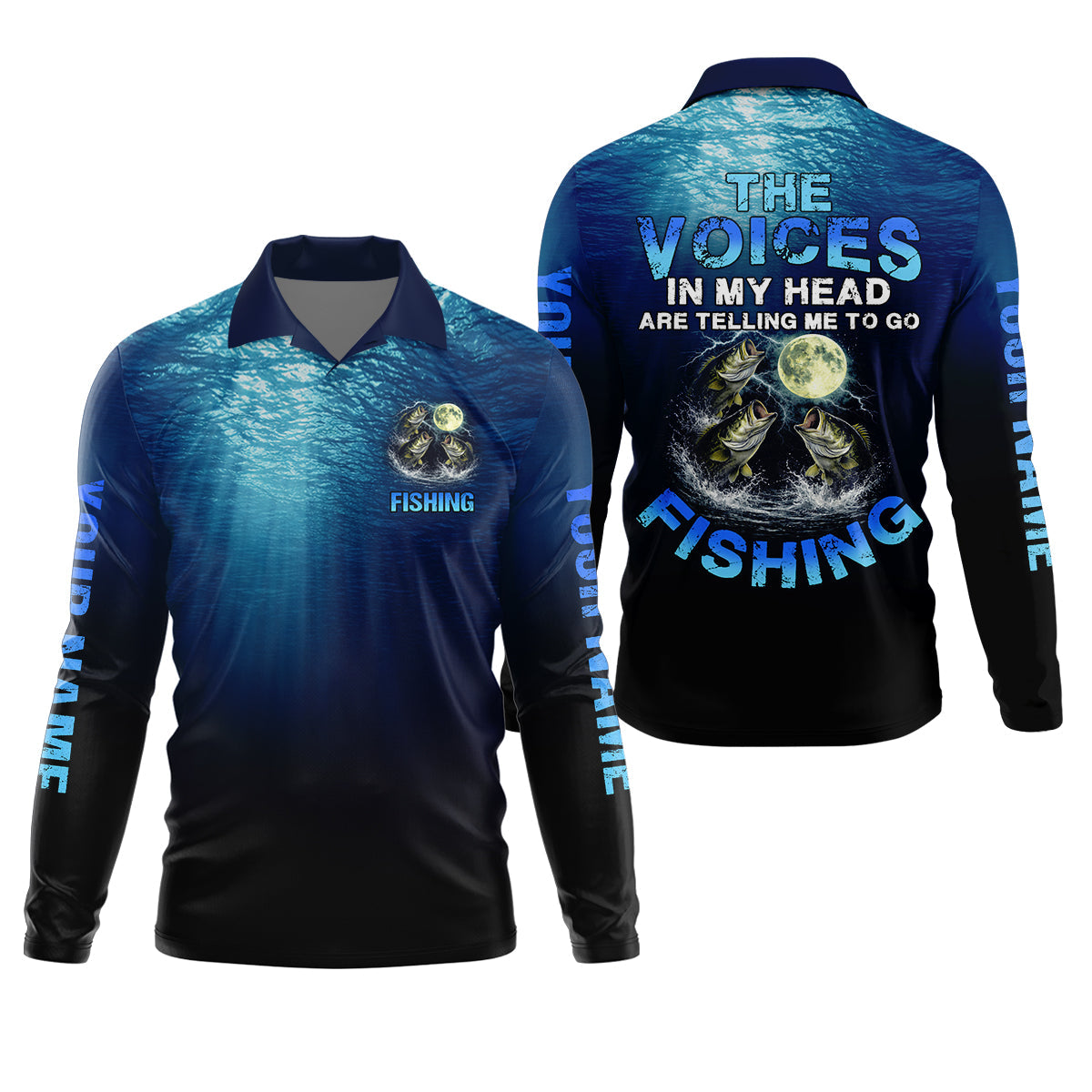 The Voices In My Head Are Telling Me To Go Fishing Funny Fishing Shirt, Fishing UPF Shirts, Fishing Gifts For Men