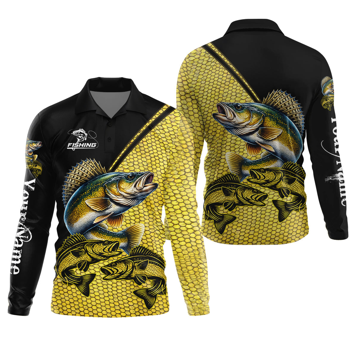 Personalized Walleye Fishing UPF Shirt, Fishing Long Sleeve Shirt, Fishing Shirt For Men