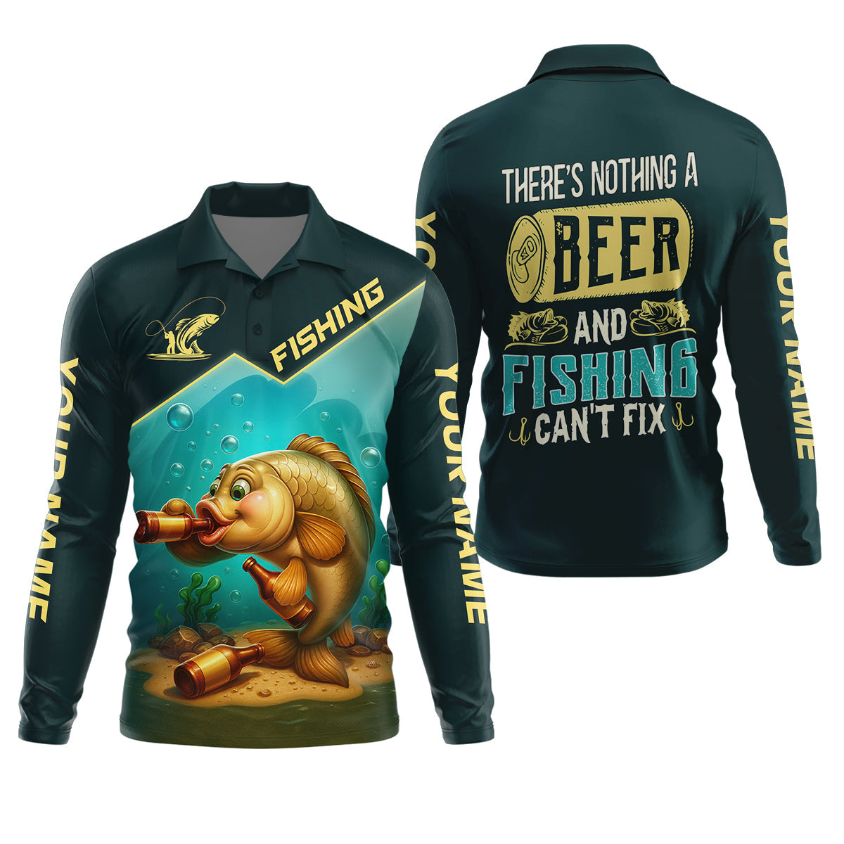 There's Nothing A Beer And Fishing Can't Fix SPF Shirt For Men, Gift For Fisherman, Largemouth Bass Fishing