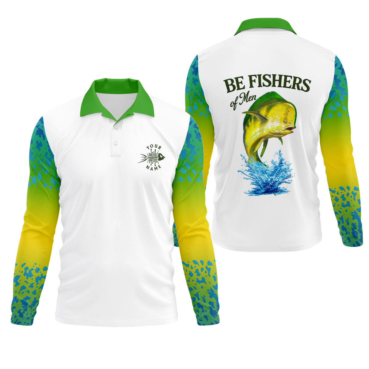 Personalized Christian Bass Fishing Shirt for Men, Be Fishers of Men UPF Fishing Shirt, Custom Name Fisherman Gift