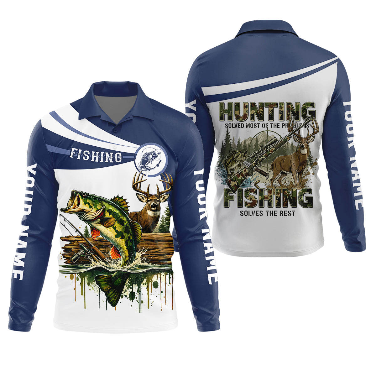 Hunting Fishing Camo Fishing Shirt, Fishing UPF Shirt, Personalized Fishing Shirt For Men, Fishing Shirts For Men