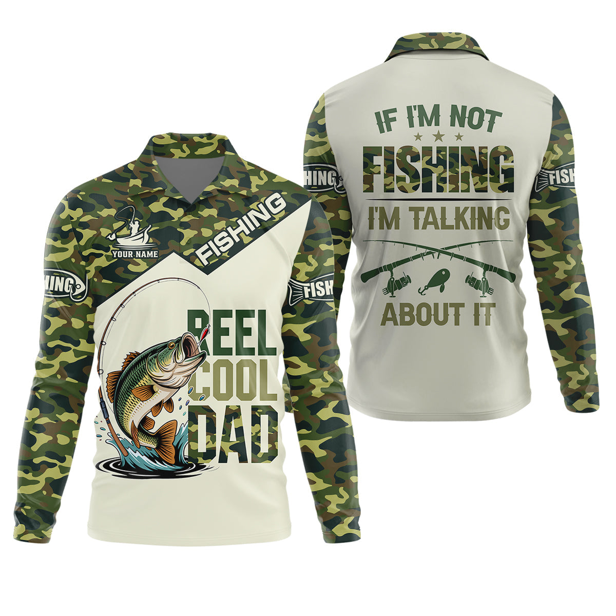 Reel Cool Dad UPF Fishing Shirt, Personalized Custom Name