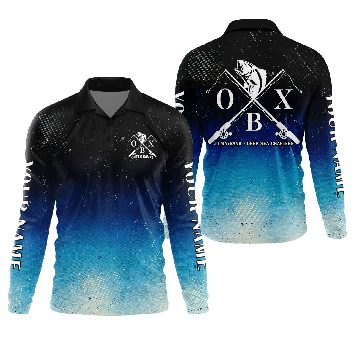 JJ Maybank Deep Sea Charters Outer Banks Fishing UPF Shirts, Fishing Movie Fishing Gift for Men