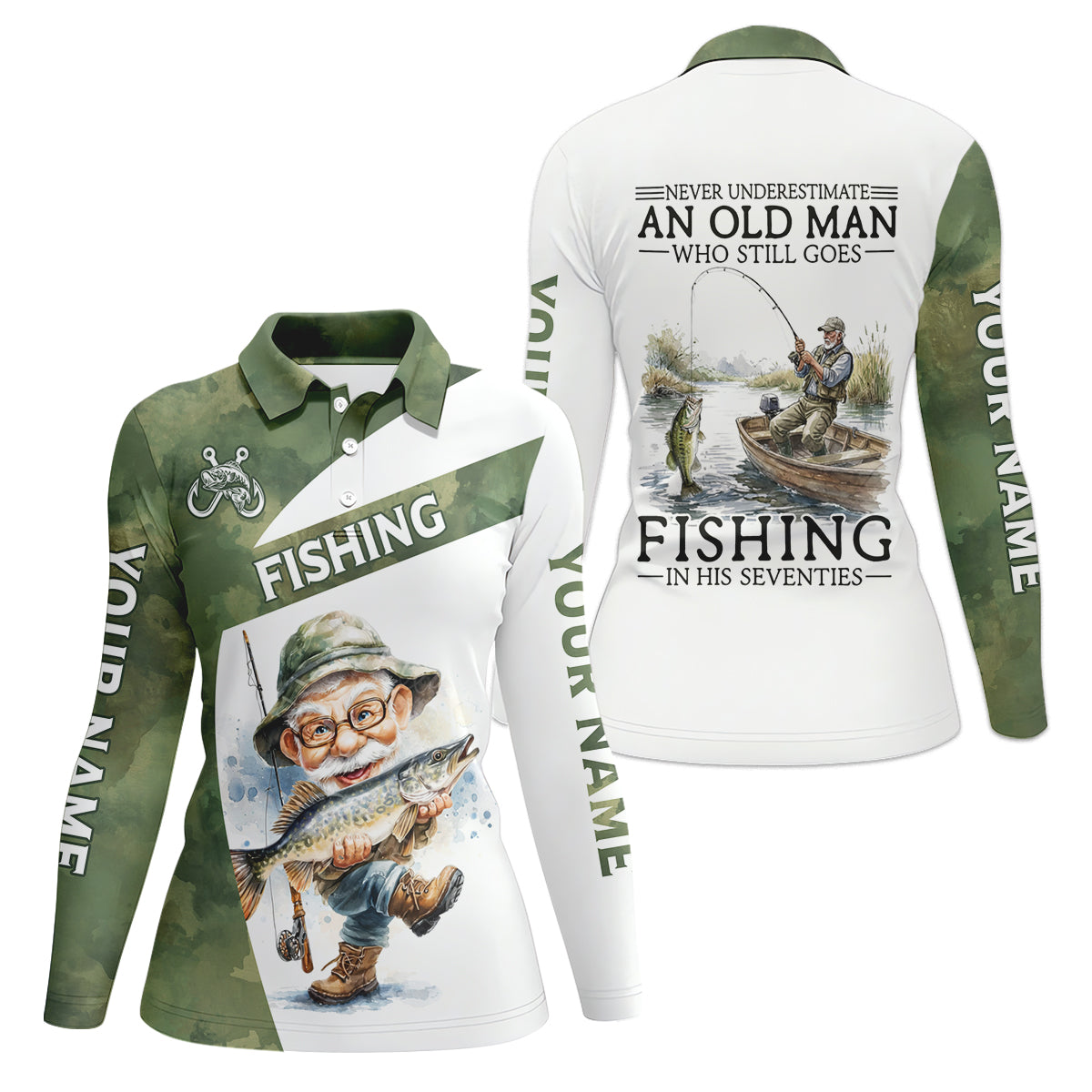 Never Underestimate An Old Man Who Still Goes Fishing Camo Fishing Shirt, Fishing UPF Shirts, Women Fishing Shirt