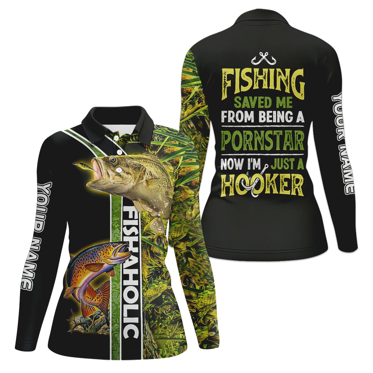 Now I'm Just A Hooker Funny Fishing Shirt, Fishing UPF Shirts, Fishing Shirt For Women