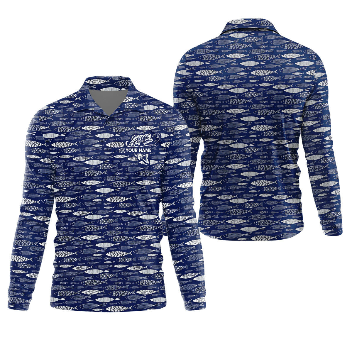 Personalized Baitfish Fishing Shirt With Custom Name, UPF Long Sleeve Shirts, Fishing Shirt, Fishing Shirts For Men