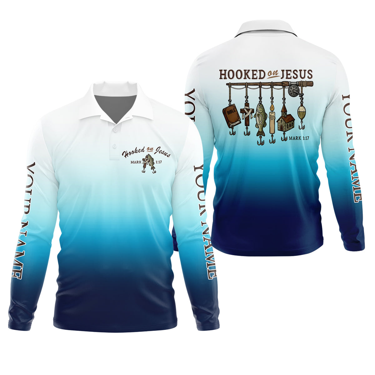 Personalized Fishing Shirt, Christian Fishing, Hooked On Jesus, Faith Fisherman Shirt, Fishing Gifts For Men