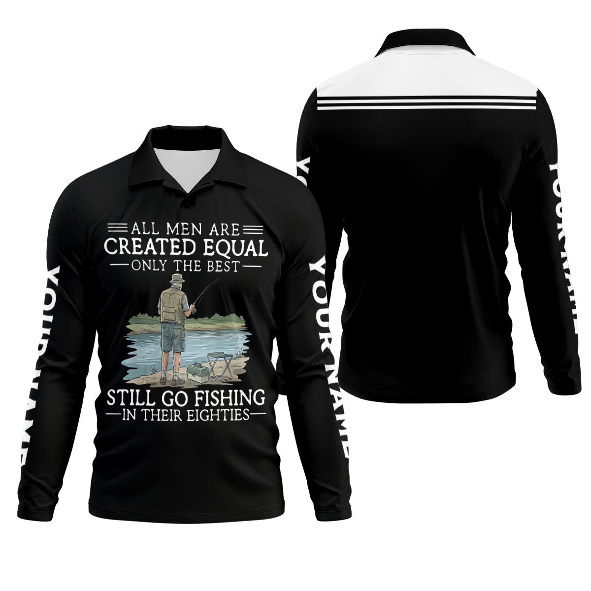 Funny 80th Birthday Fishing Shirt for Men, Custom Old Man Fisherman, Fishing UPF Shirts