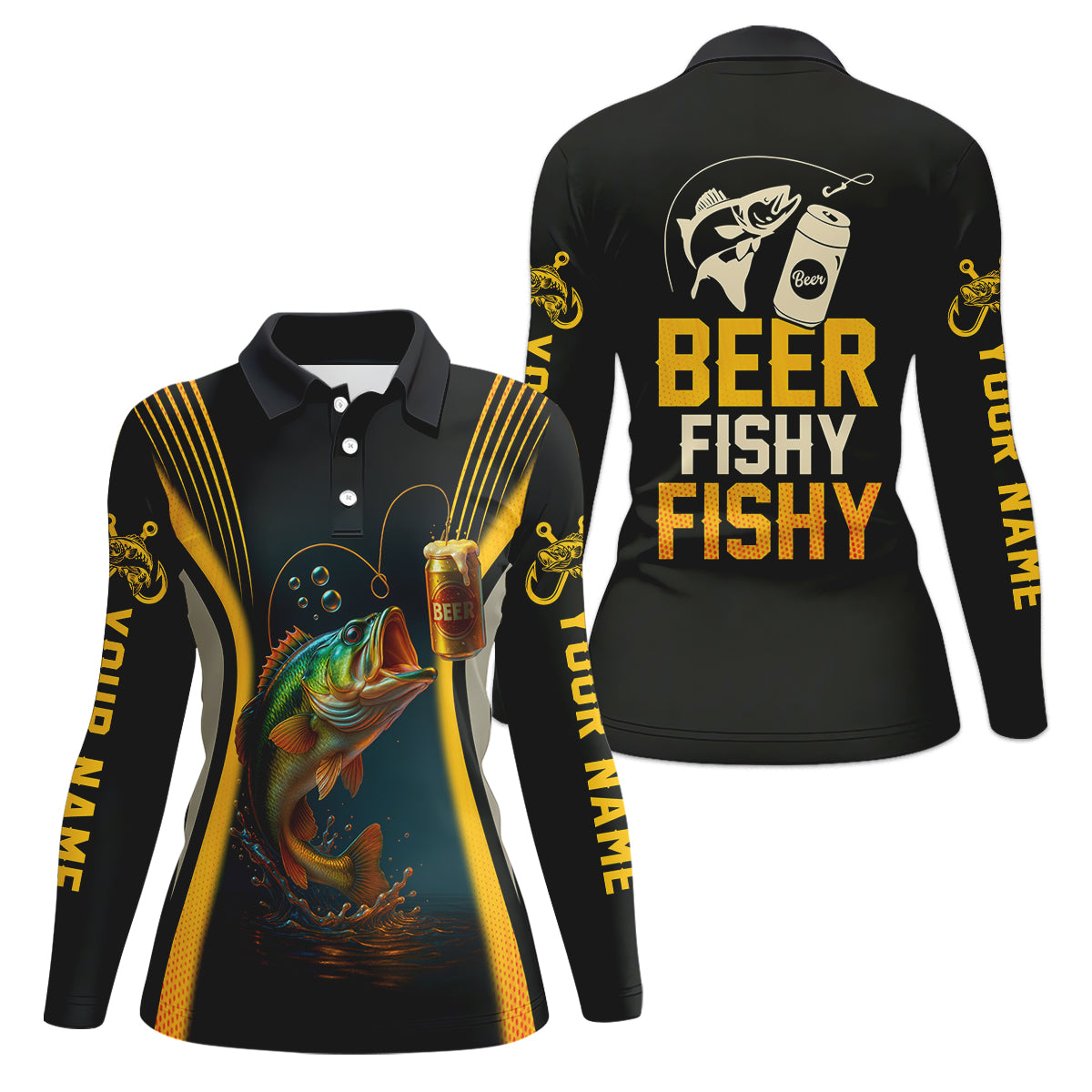 Beer Fishy Fishy Funny Fishing Shirt, SPF Long Sleeve Shirts Womens, Fishing And Beer Fishing Shirt For Women