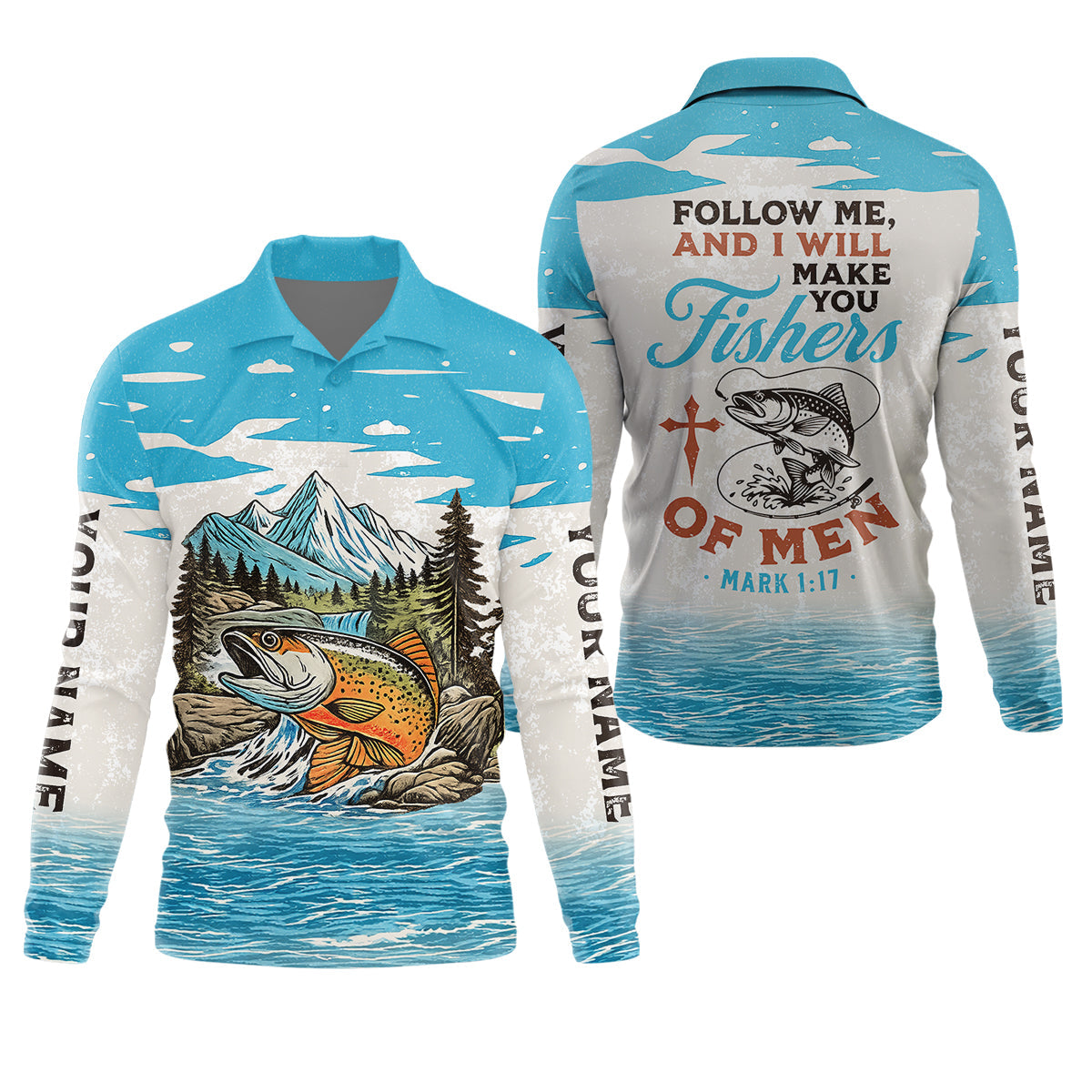 Follow Me And I Will Make You Fishers, Custom Name Fishing Shirt, Fishing UPF Shirts, Funny Fishing Shirt