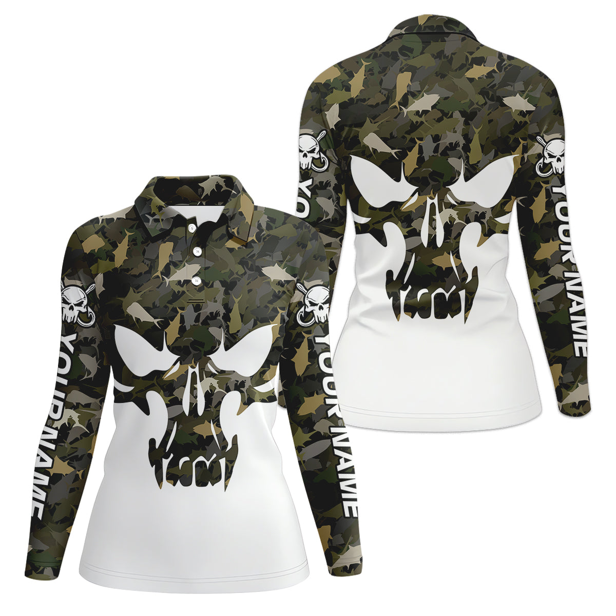 Deep Ocean Fishing Women SPF Shirt, Camouflage Fishing Shirts, Fishing Gift For Fisherwomen
