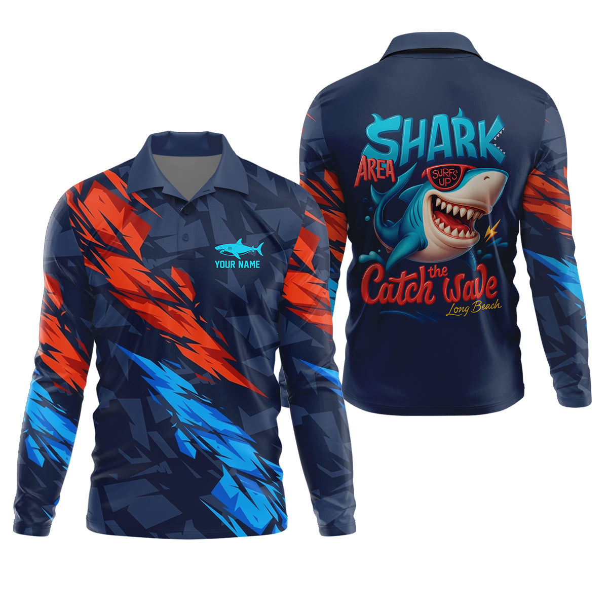 Shark Fishing Shirt, Shark Area Surf's Up The Catch Wave, SPF Shirt For Men, Gift For Fisherman