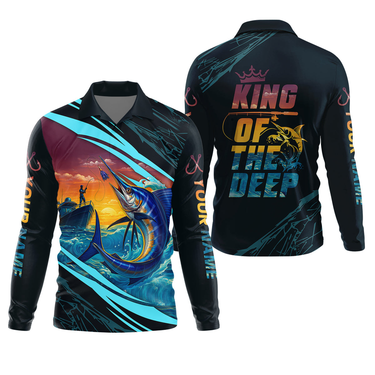 King Of The Deep Swordfish Fishing SPF Shirt For Men, Fishing Gifts For Men, Men's Fishing Shirt