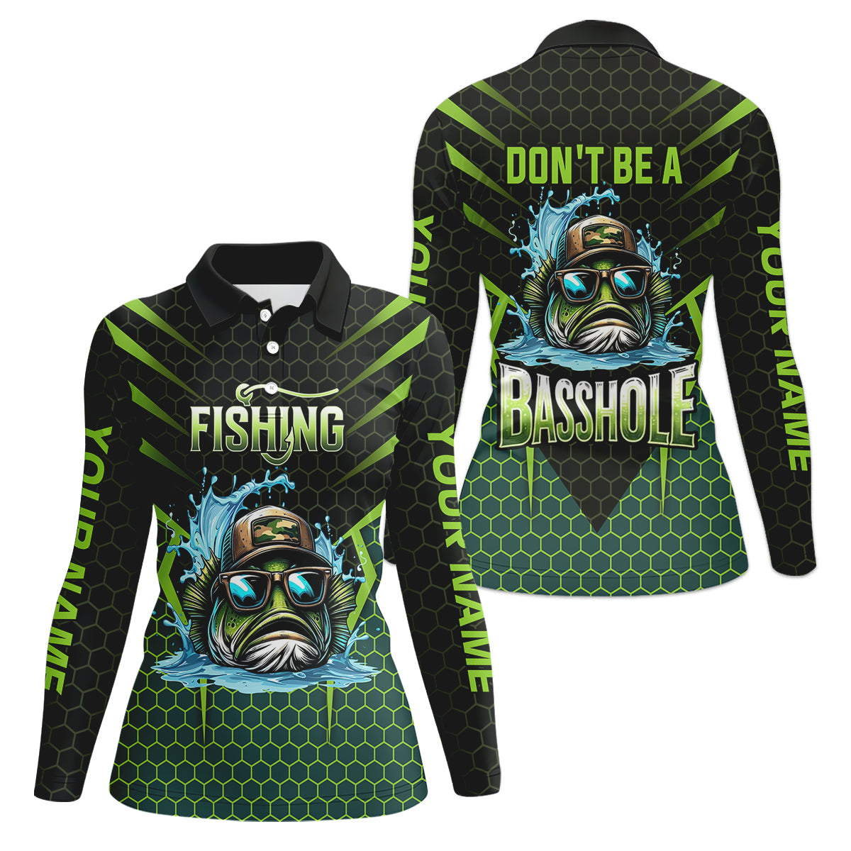 Basshole Funny Fishing Shirt, Camouflage Fishing Shirts, Women SPF Shirt, Hooded Fishing Shirt