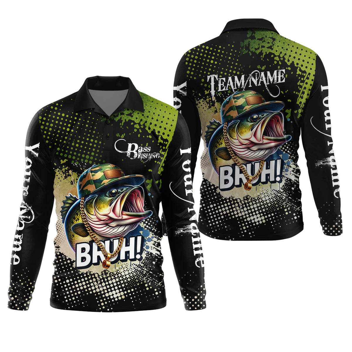 Bass Fishing Shirt, Fishing UPF Shirts, Team Fishing Shirt, SPF Shirt For Men, Fishing Gifts For Men