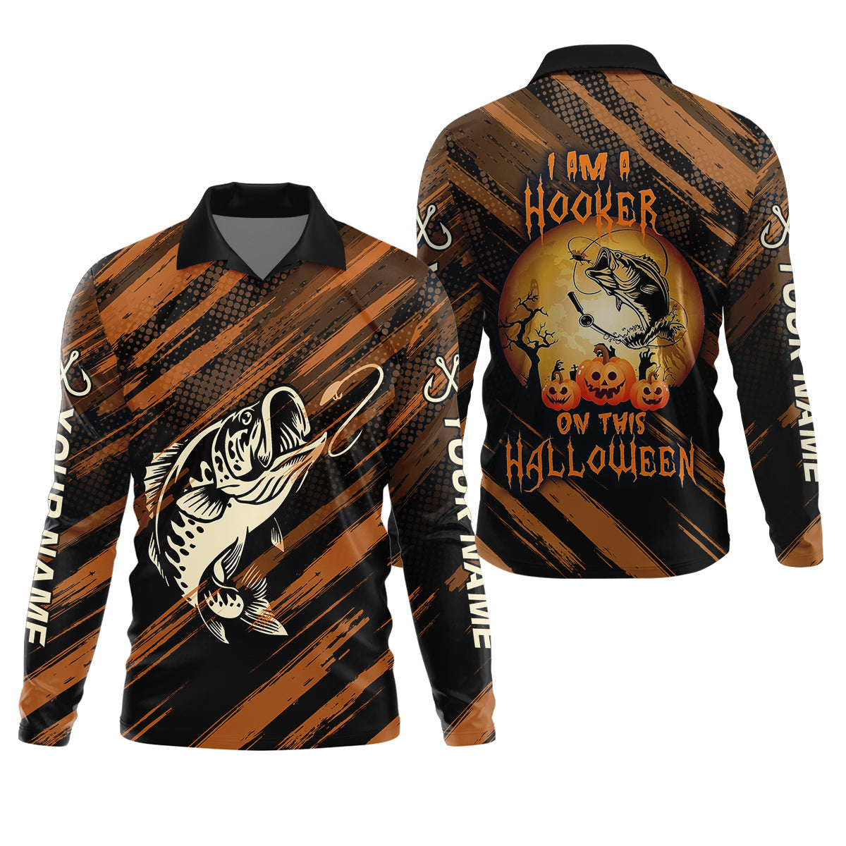 I'm A Hooker On This Halloween Fishing UPF Shirts, Funny Fishing Shirt, Fishing Shirts For Men