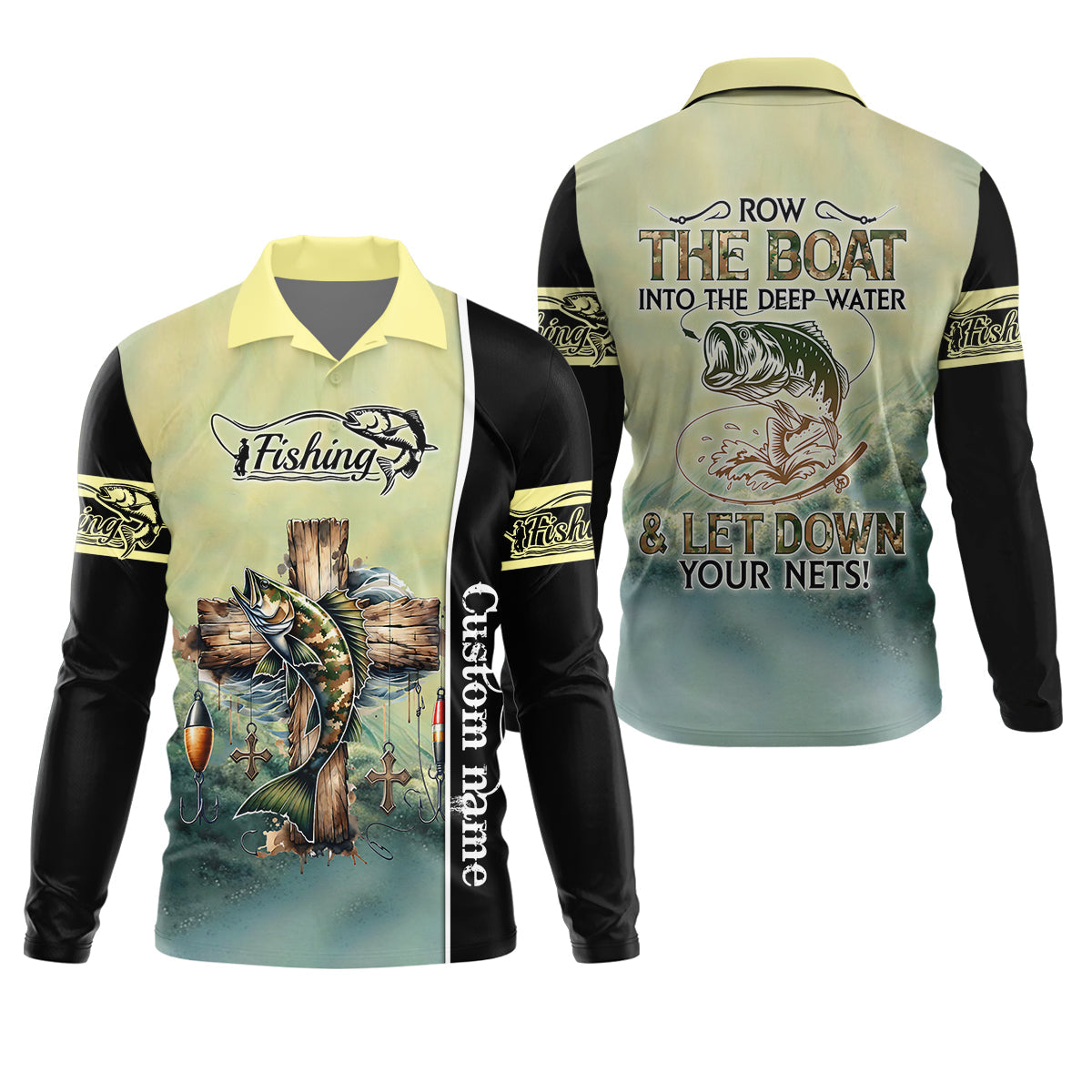 Let Down Your Nets Camouflage Fishing Shirts, Christian Fishing SPF Shirt For Men, Presents For Fishermen