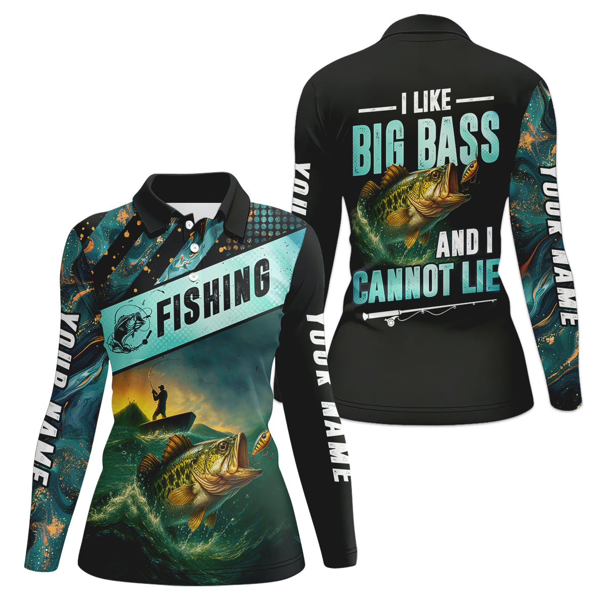 I Like Big Bass And I Cannot Lie Shirt, Funny Fishing T-shirt Women SPF Shirt, Female Fishing Shirts