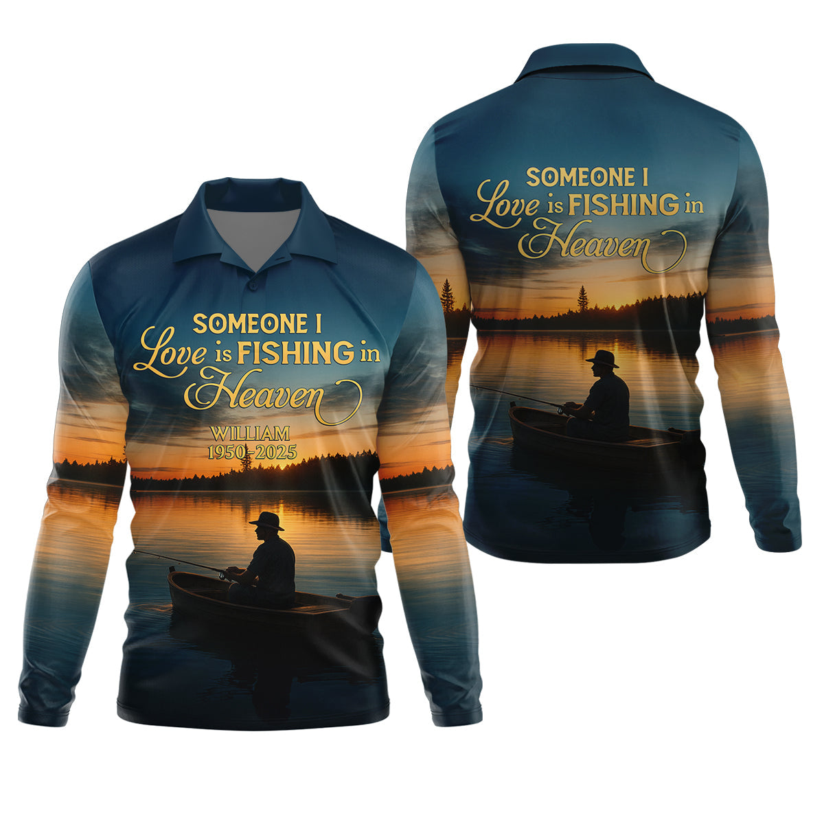 Someone I Love Is Fishing In Heaven Fishing Memorial SPF Shirt For Men, Gift For Fisherman, Men's Fishing Shirt