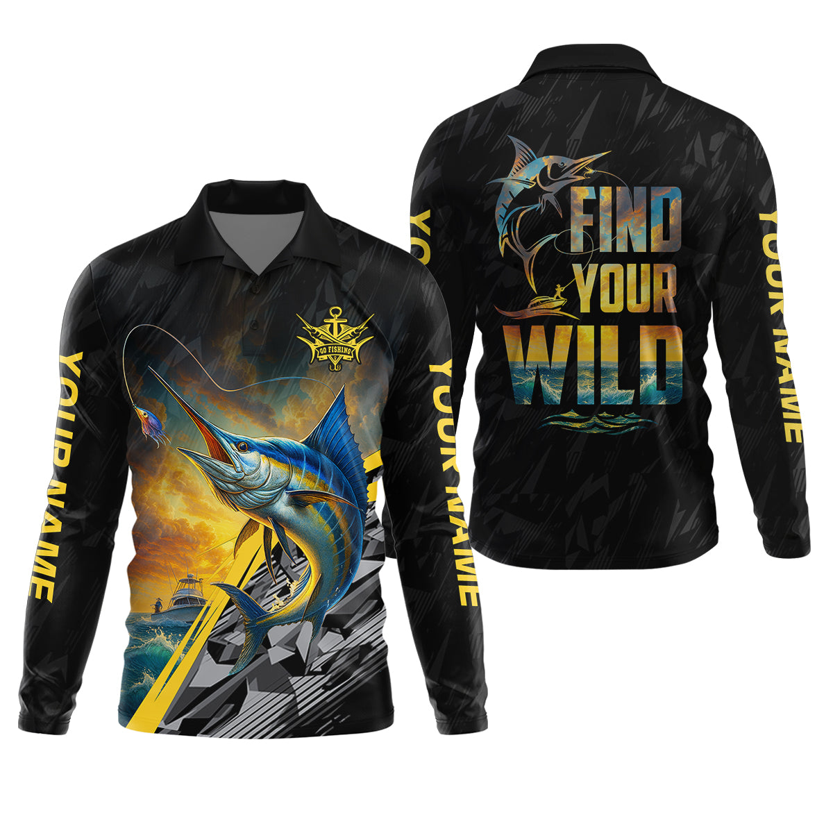 Find Your Wild Swordfish Fishing SPF Shirt For Men, Gift For Fisherman, Men's Fishing Shirt
