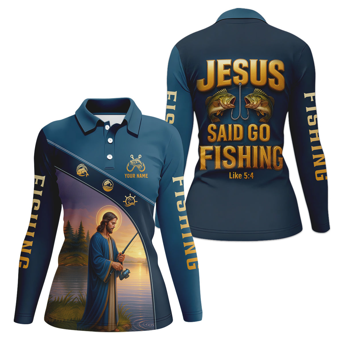 Jesus Said Go Fishing Funny Fishing Shirt, Christian Fishing Women SPF Shirt, Female Fishing Shirts