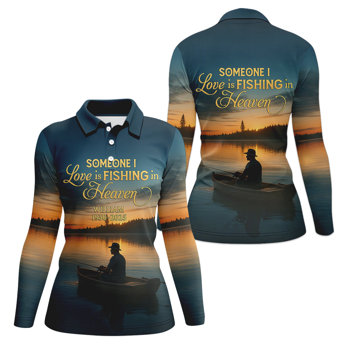 Someone I Love Is Fishing In Heaven Fishing Memorial Women SPF Shirt, Fishing Shirt For Women