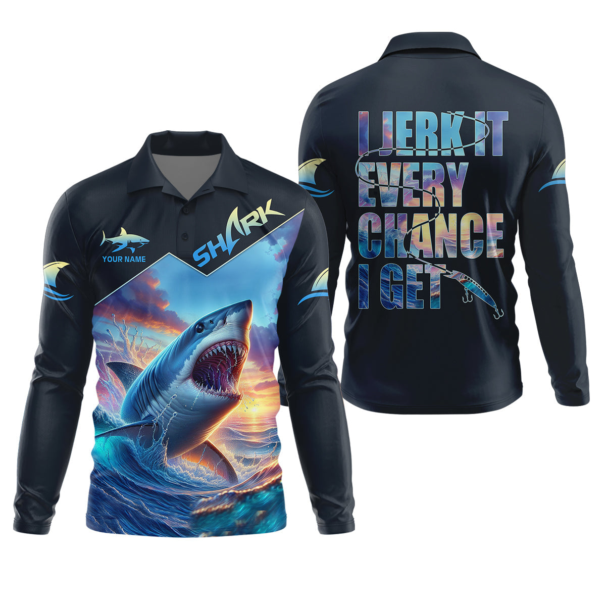 I Jerk It Every Chance I Get Shark Fishing SPF Shirt For Men, Funny Fishing Shirt, Fishing Gifts For Men