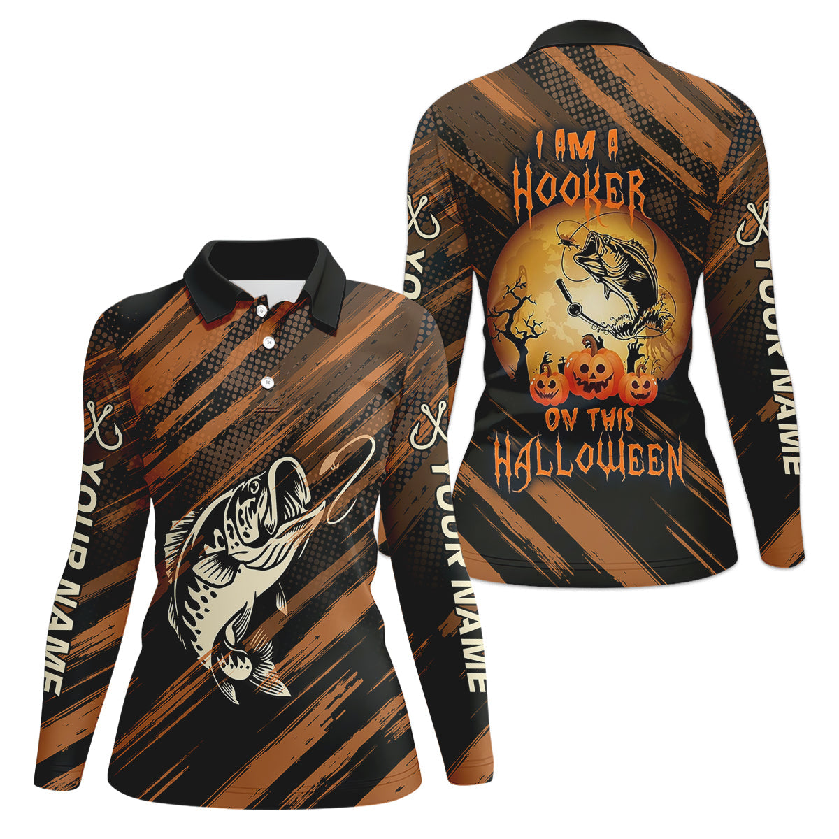 I'm A Hooker On This Halloween Fishing UPF Shirts, Funny Fishing Shirt, Fishing Shirt For Women