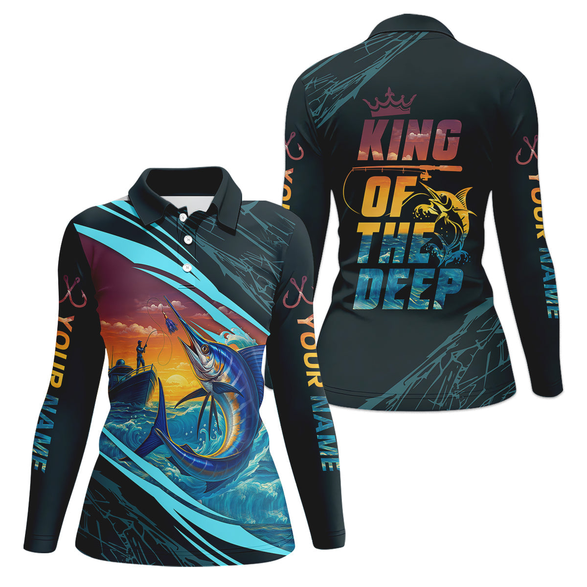 King Of The Deep Swordfish Fishing Women SPF Shirt, Fishing Gift Ideas, Female Fishing Shirts